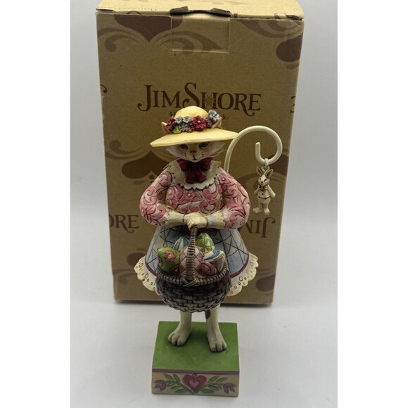 Jim Shore Heartwood Creek “Kitty So Pretty" Easter Cat In Box Never Used - Picture 2 of 10